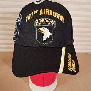 U.S. Army 101st Airborne Baseball Cap Black Adjustanle Embroidered